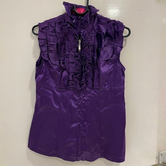 Purple satin blouse - Picture 2 of 6